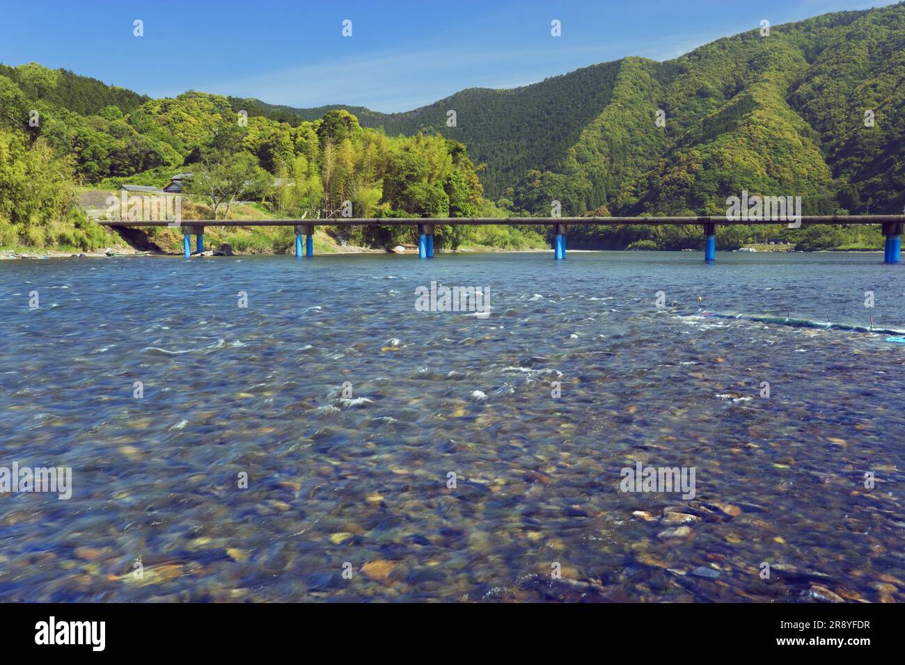 A low water crossing and the Shimantogawa River in Sada Stock Photo - Alamy