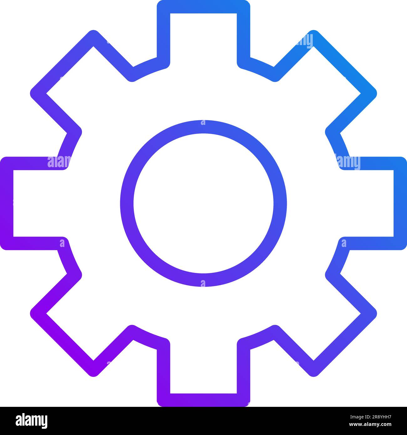 Cogwheel pixel perfect gradient linear vector icon Stock Vector