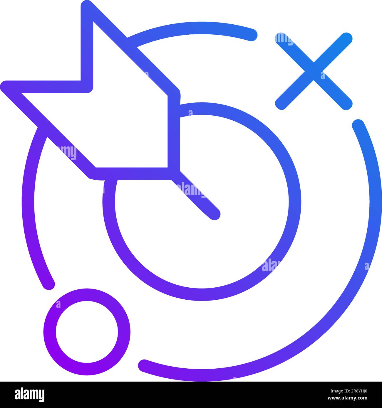 Aim pixel perfect gradient linear vector icon Stock Vector