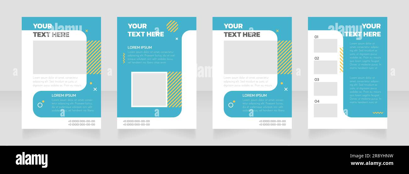 Instruction blue and white blank brochure layout design Stock Vector ...
