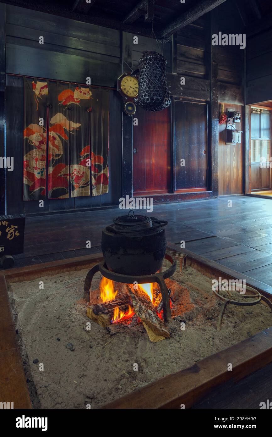 Kanda house, Shirakawago Gassho village and fireplace Stock Photo Alamy