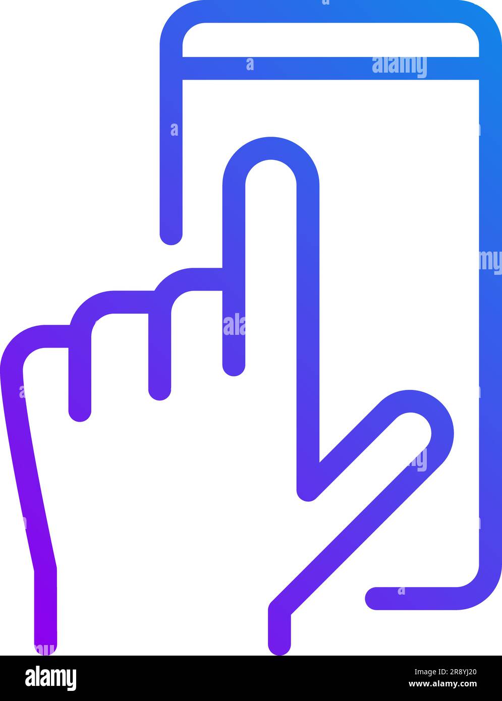Mobile phone using pixel perfect gradient linear vector icon Stock Vector