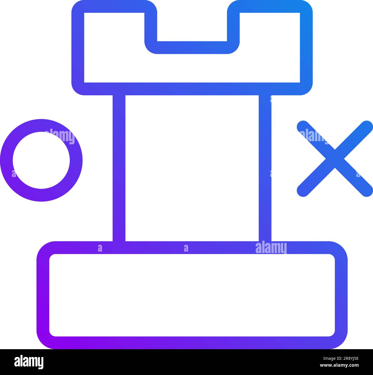 Rook pixel perfect gradient linear vector icon Stock Vector