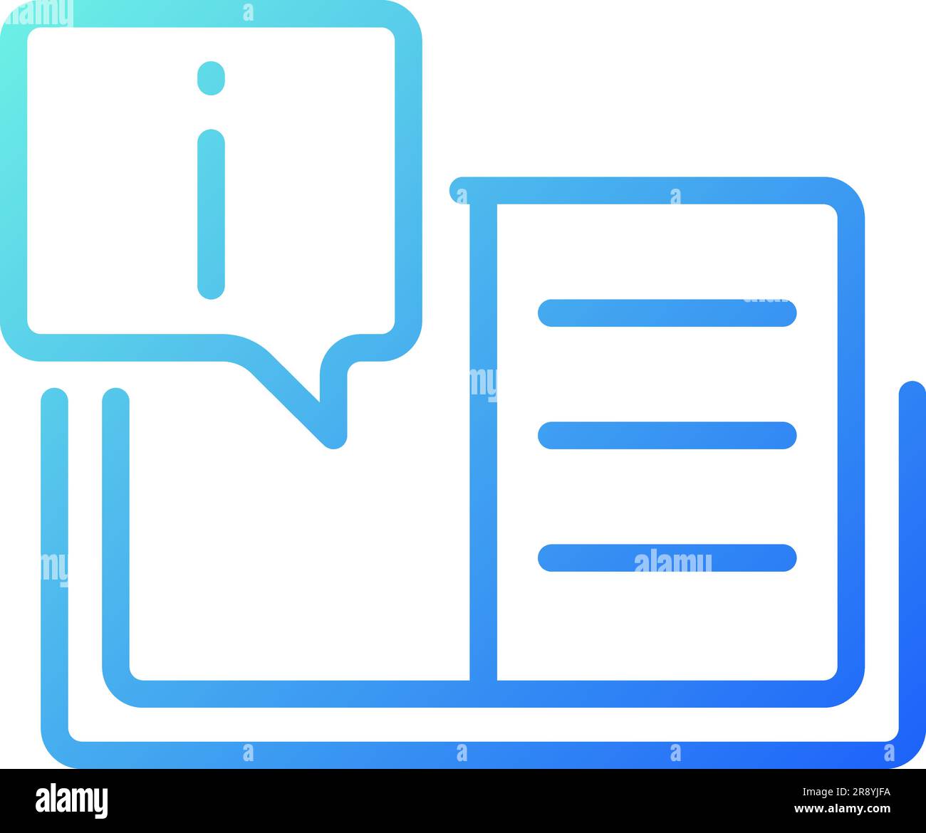 Text information pixel perfect gradient linear vector icon Stock Vector