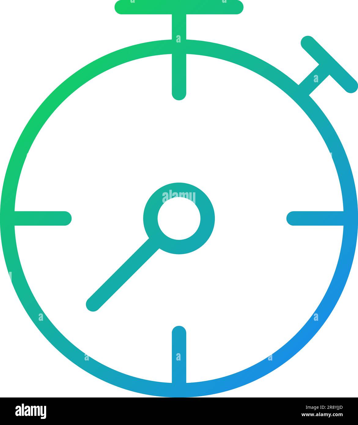 Stopwatch yellow pixel perfect gradient linear vector icon Stock Vector