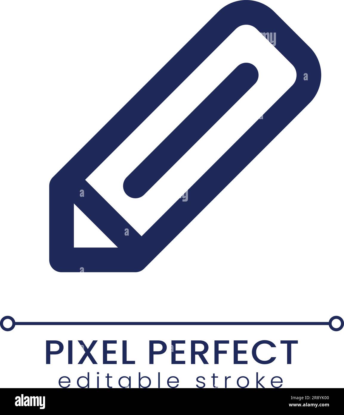 Pencil pixel perfect linear ui icon Stock Vector