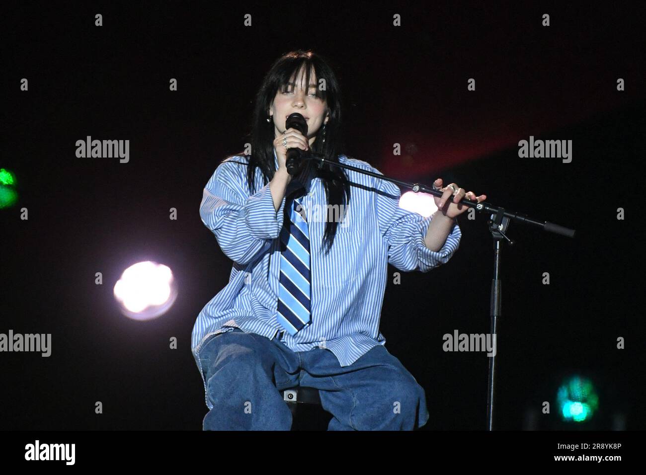 Paris, France. 22nd June, 2023. Billie Eilish on stage during Global
