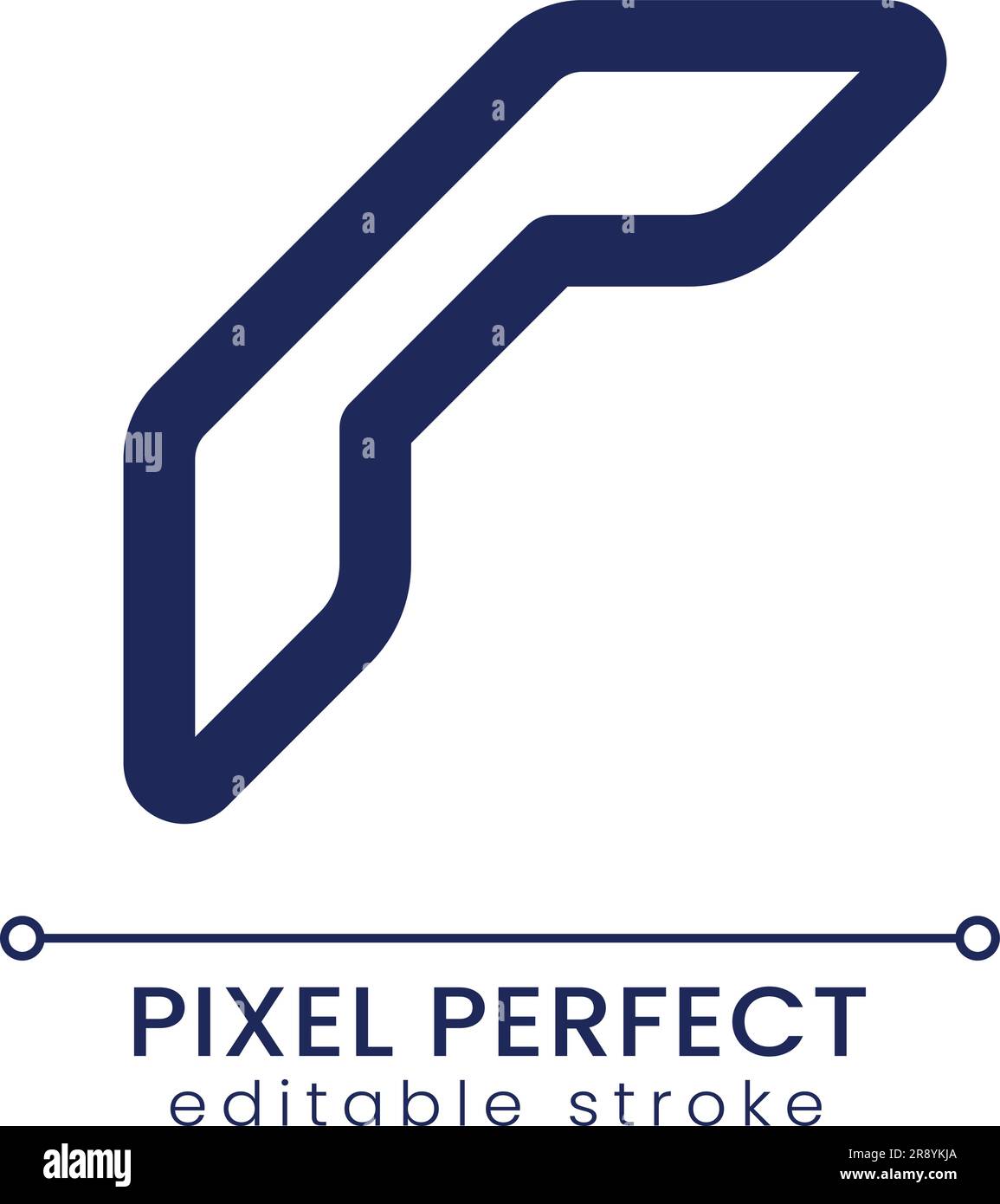 Call ended pixel perfect linear ui icon Stock Vector
