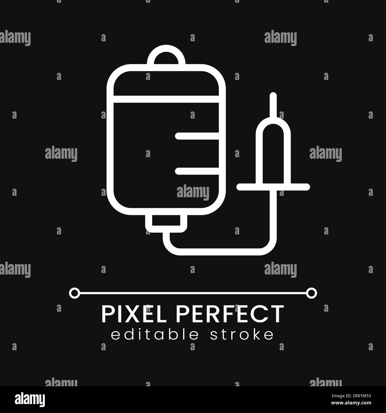 Intravenous therapy pixel perfect white linear icon for dark theme ...