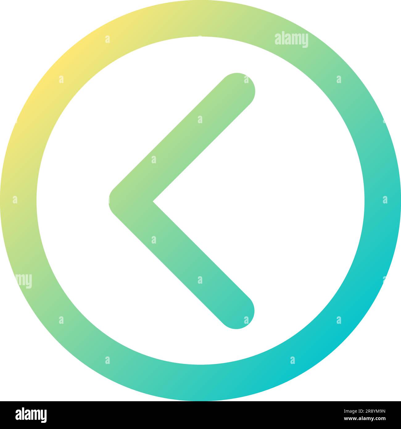Left direction arrow pixel perfect gradient linear ui icon Stock Vector