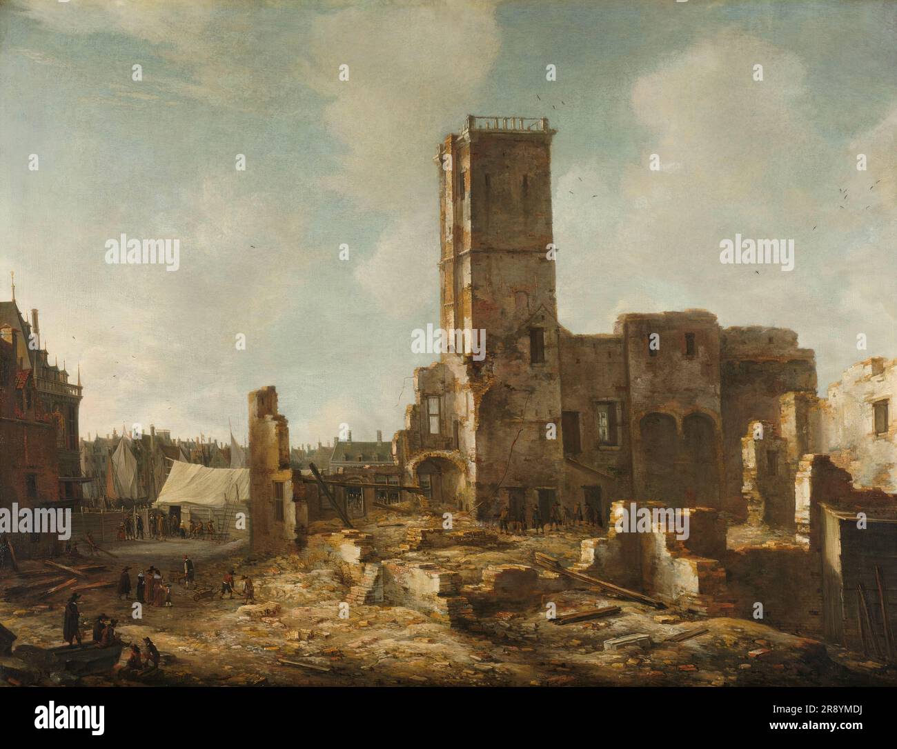 The Ruins of the Old Town Hall of Amsterdam after the Fire of 7 July 1652, 1652-1666. Stock Photo