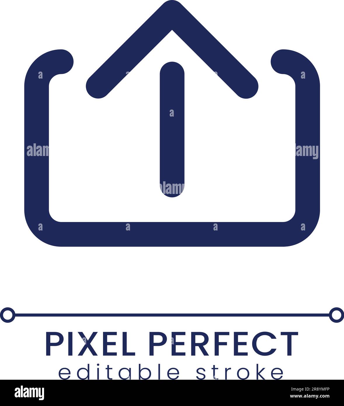 Upload pixel perfect linear ui icon Stock Vector
