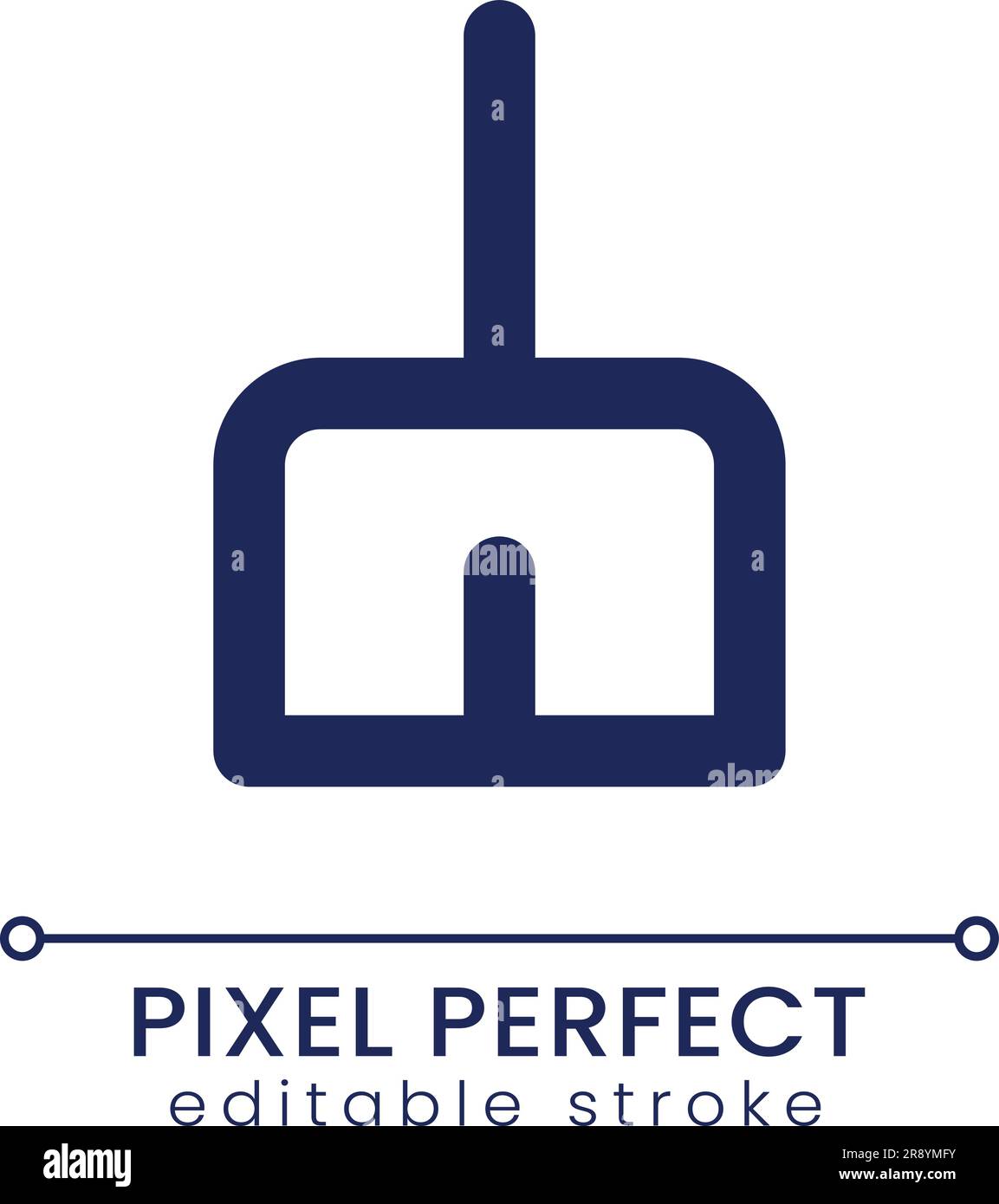 Broom pixel perfect linear ui icon Stock Vector
