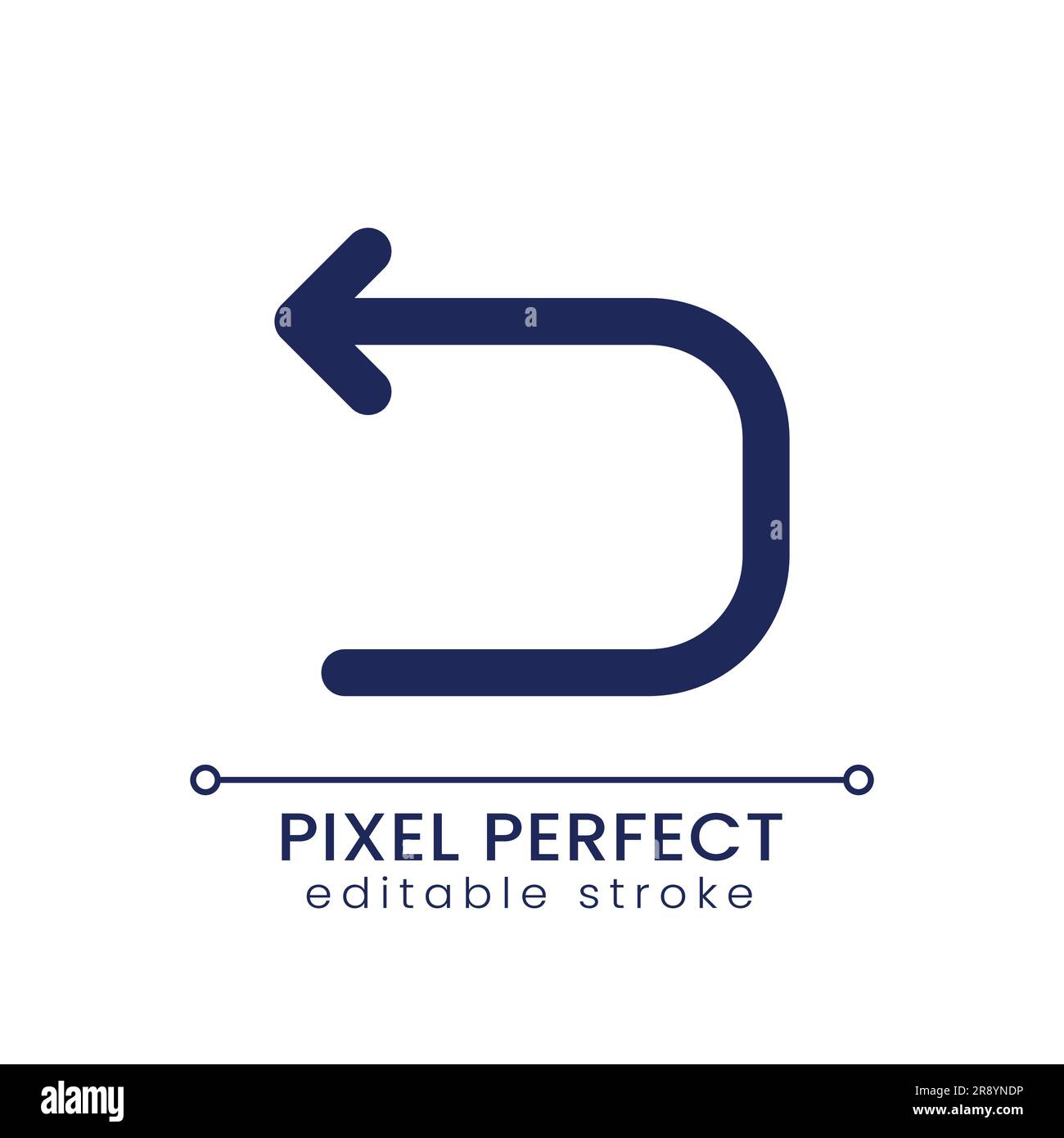 Backward arrow pixel perfect linear ui icon Stock Vector