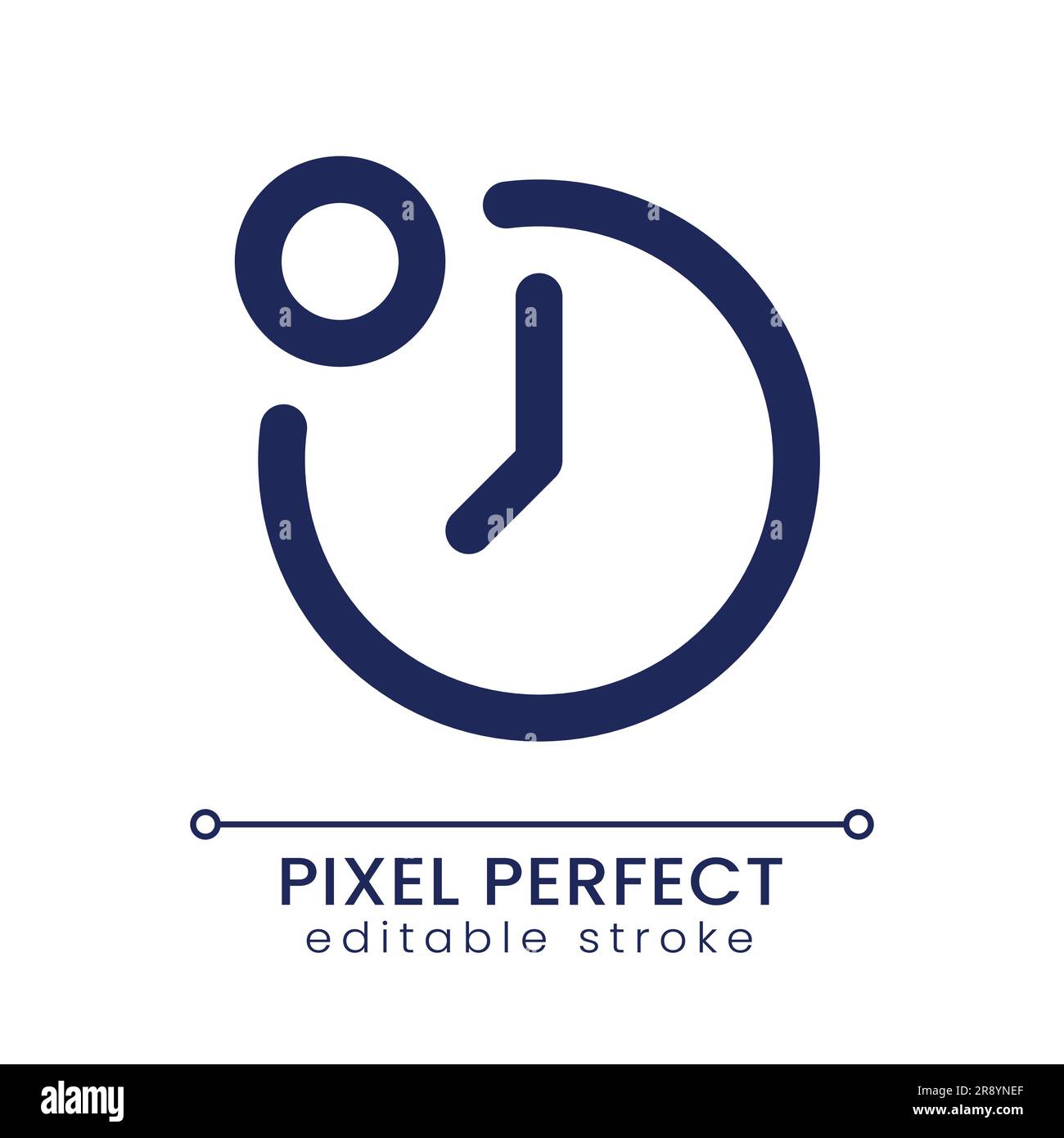 Reminder from time app pixel perfect linear ui icon Stock Vector