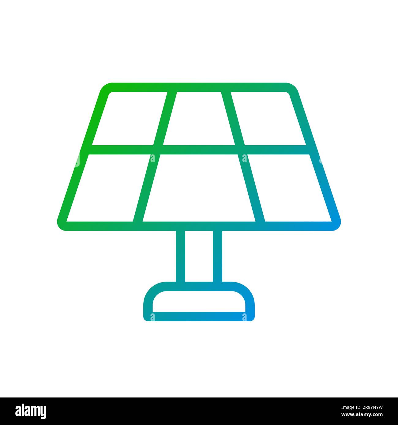 Solar panel pixel perfect gradient linear vector icon Stock Vector