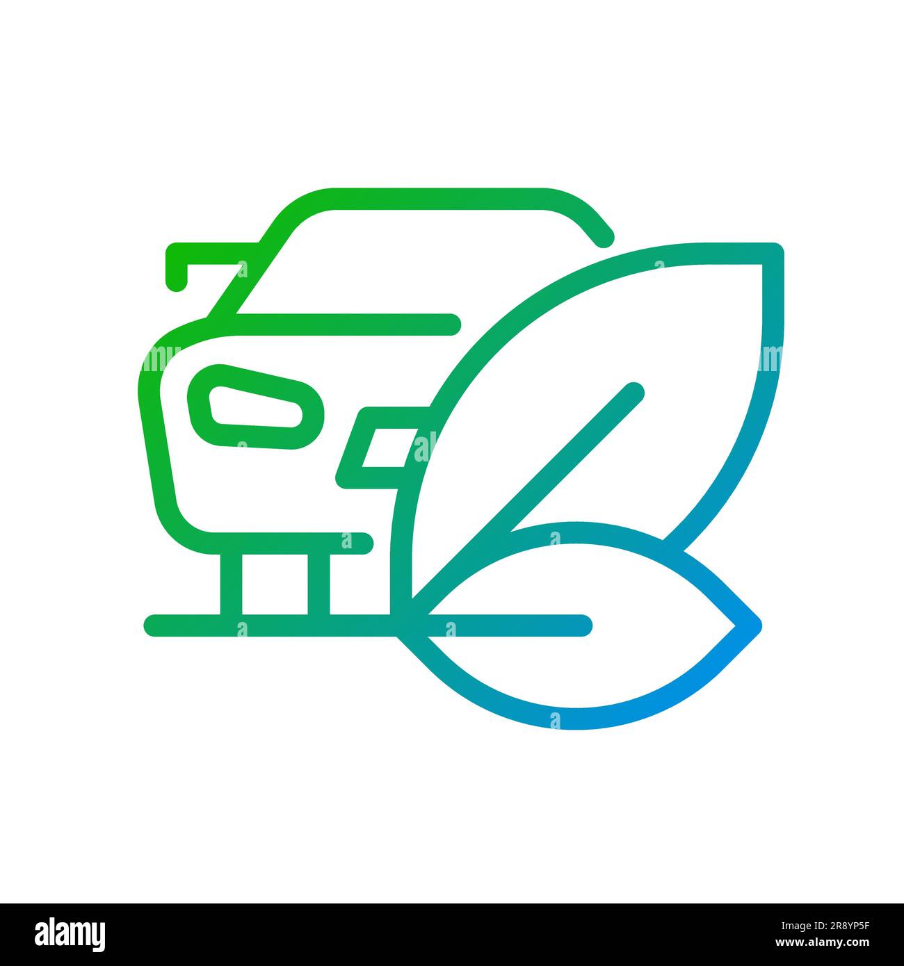 Eco friendly vehicle pixel perfect gradient linear vector icon Stock Vector