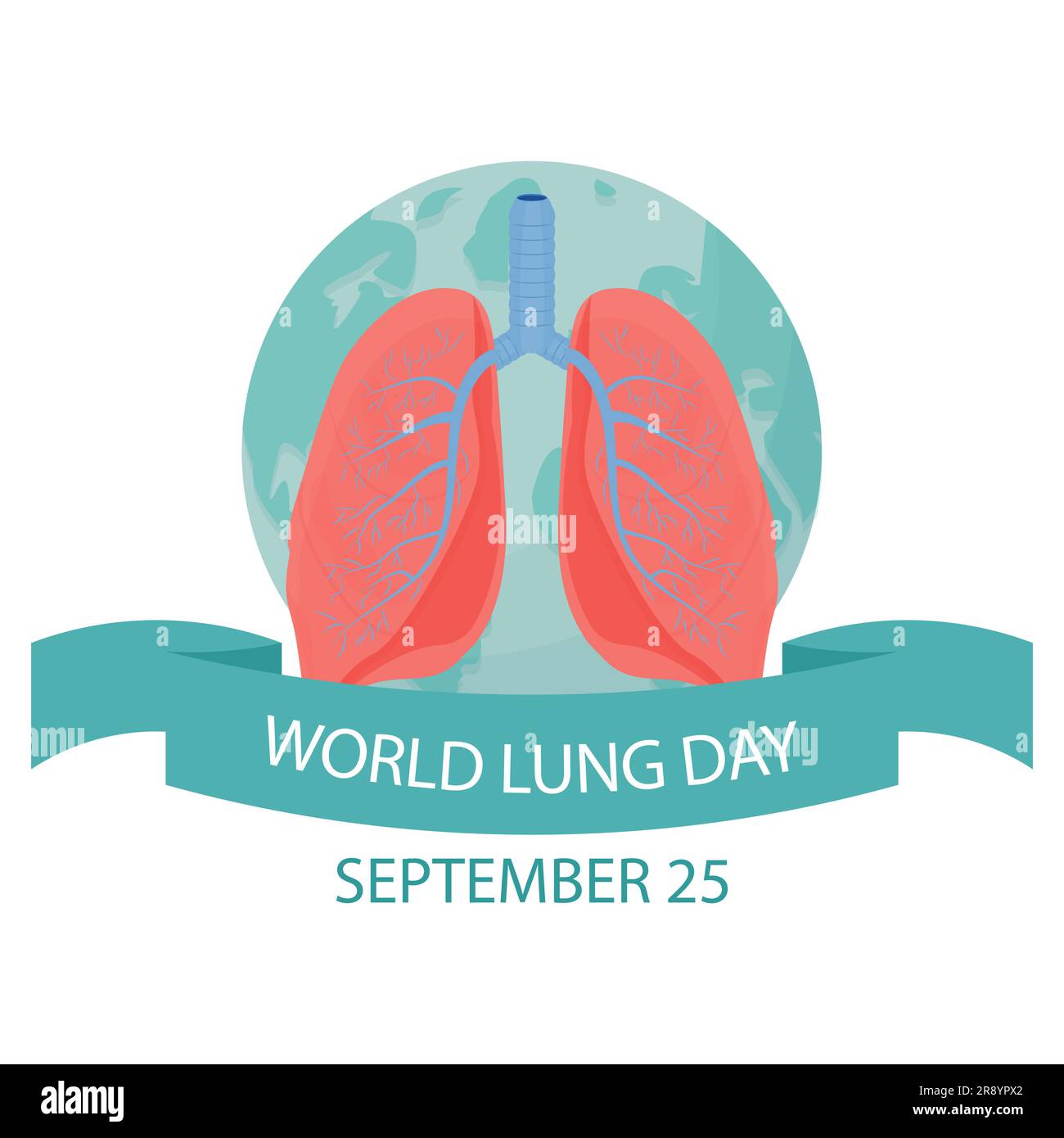 World lung day, international support, awareness. Card, greeting cards