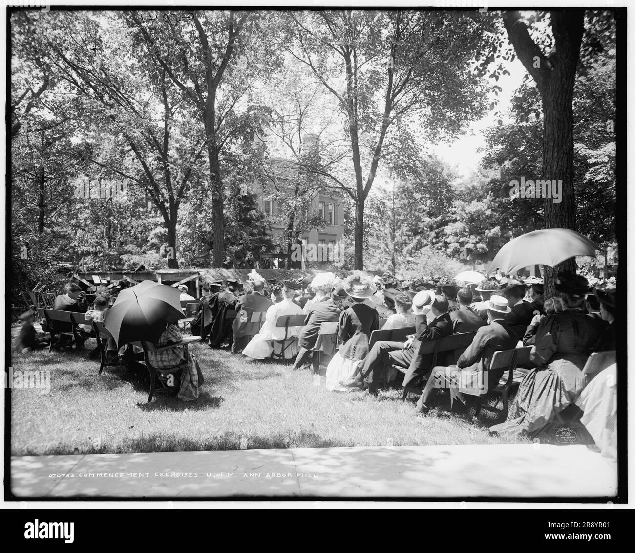 Commencement Exercises U Of M Ann Arbor Mich C1908 Stock Photo commencement-exercises-u-of-m-ann-arbor-mich-c1908-stock-photo
