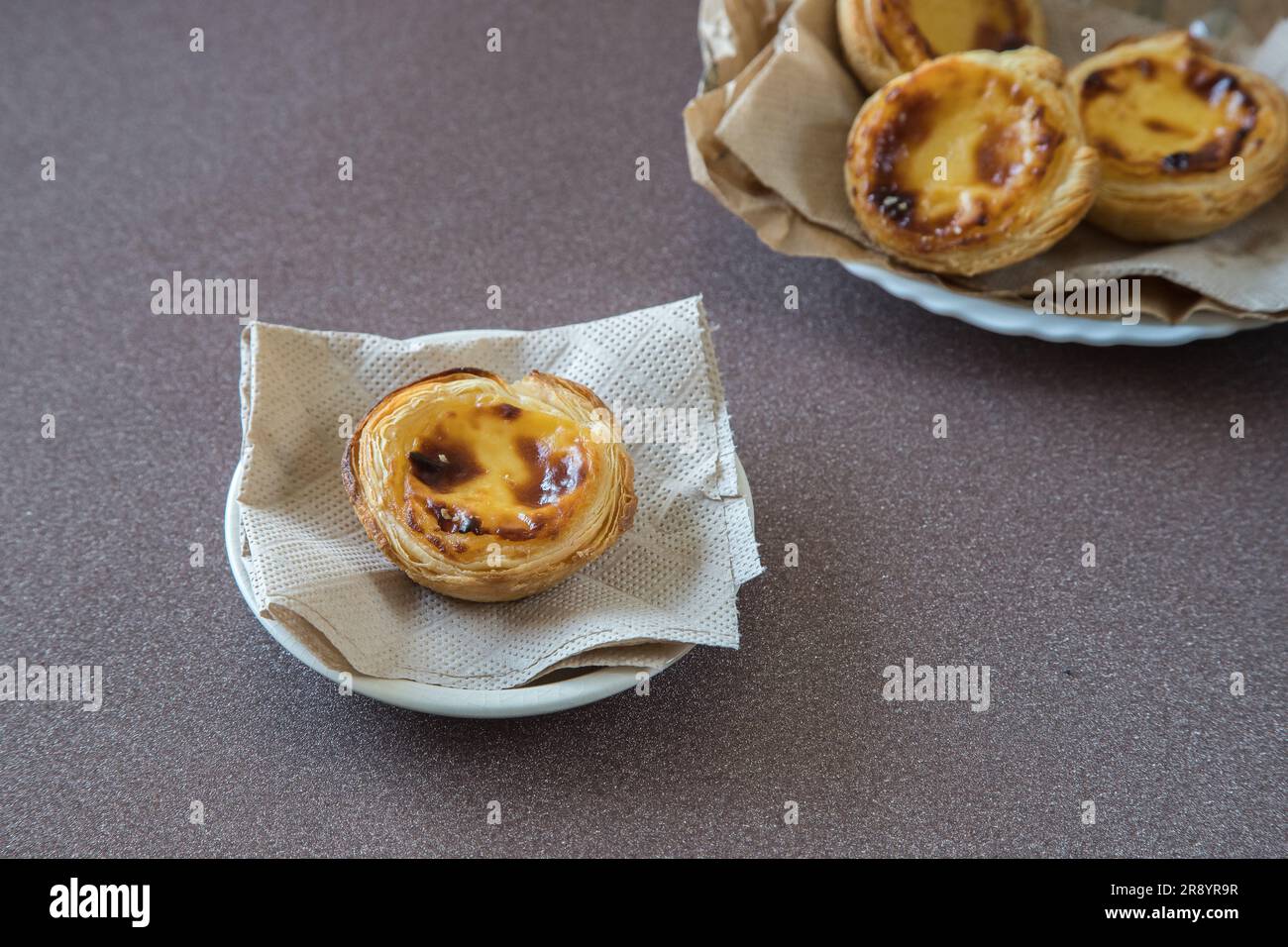 Pasteis de nata, traditional sweet of Portuguese cuisine. Small crunchy