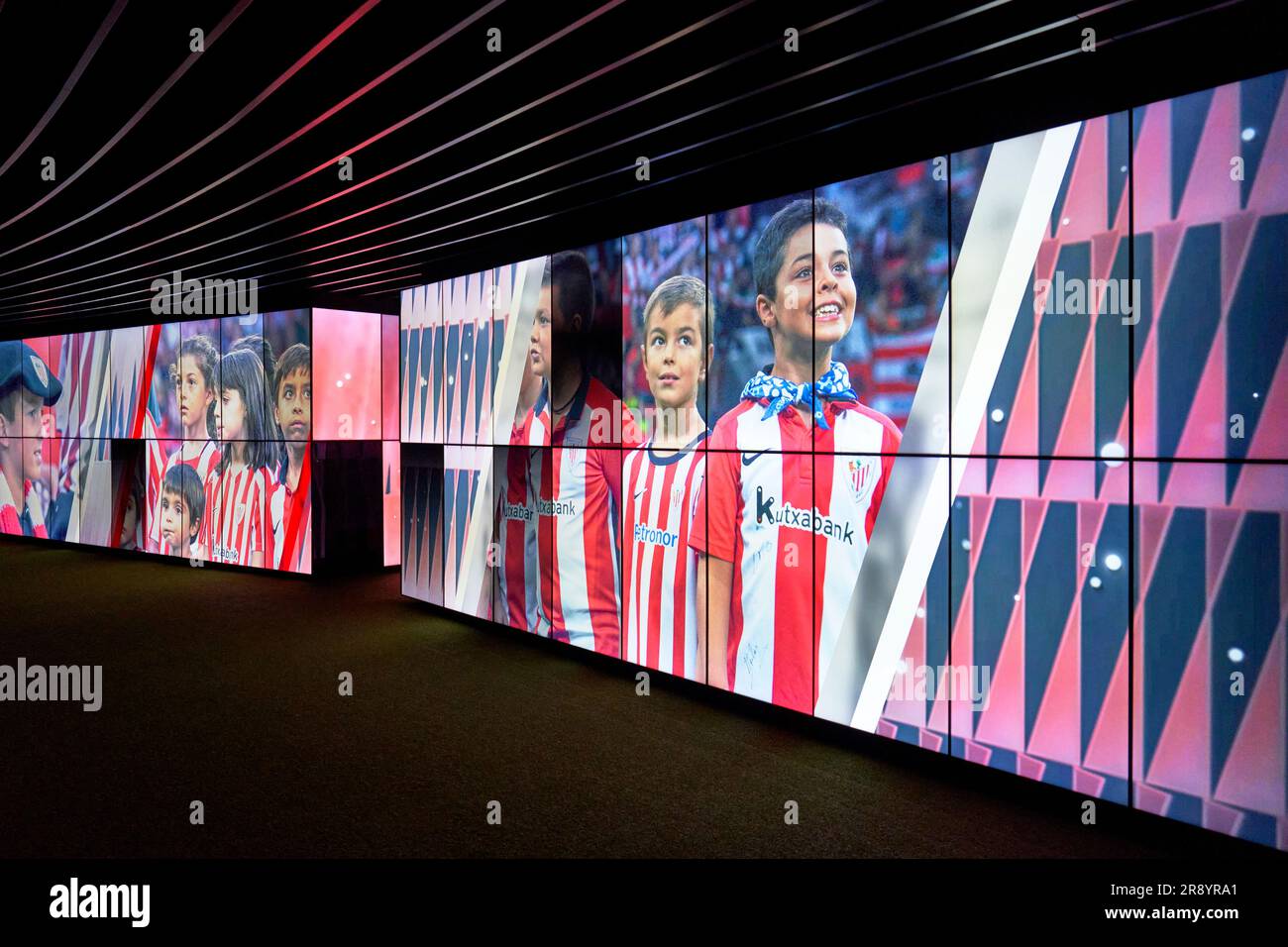 At the museum exposition at San Mames arena - the official home ground of FC Athletic Bilbao, Spain Stock Photo