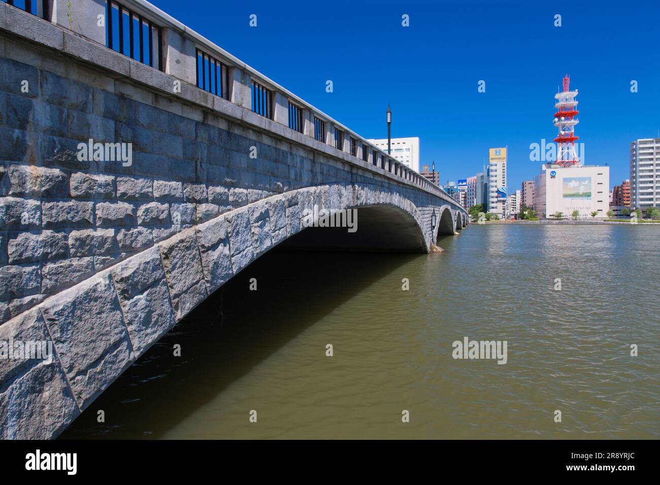 Shinano river and Bandai bridge Stock Photo - Alamy