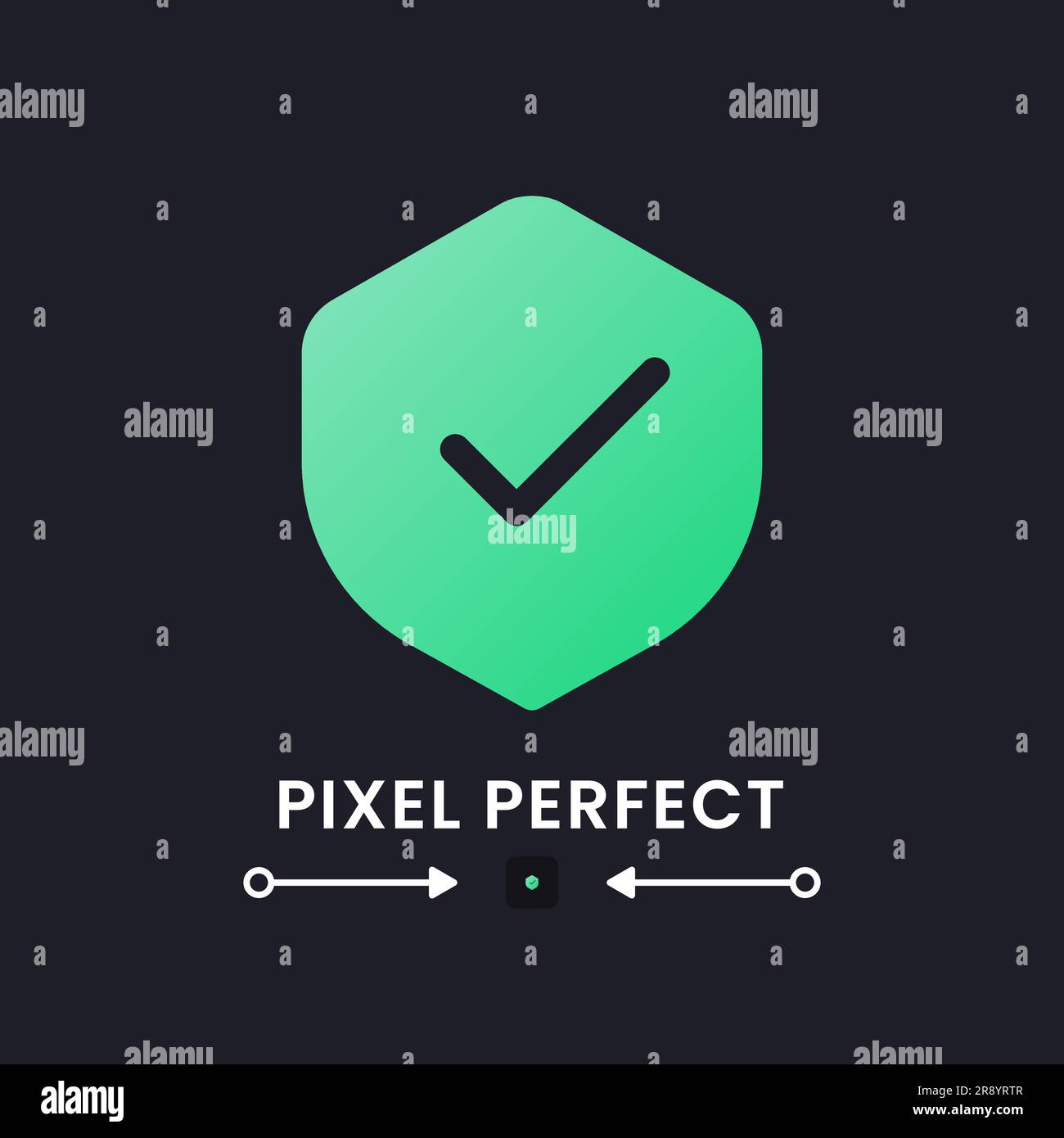 Antivirus green solid gradient desktop icon on black Stock Vector