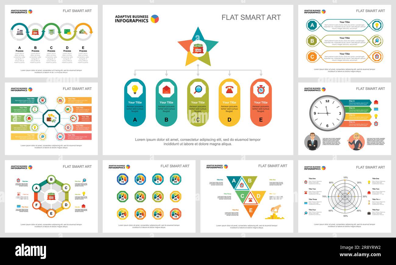 Colorful finance or banking concept infographic charts set Stock Vector ...