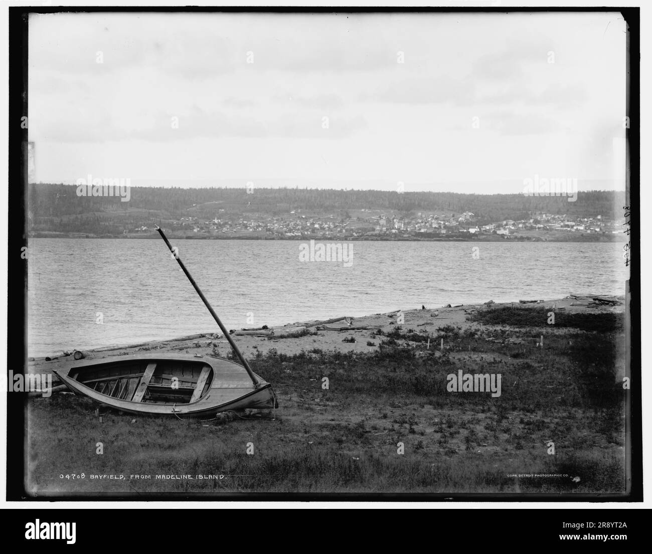 Bayfield from Madeline Island, between 1880 and 1899. Stock Photo