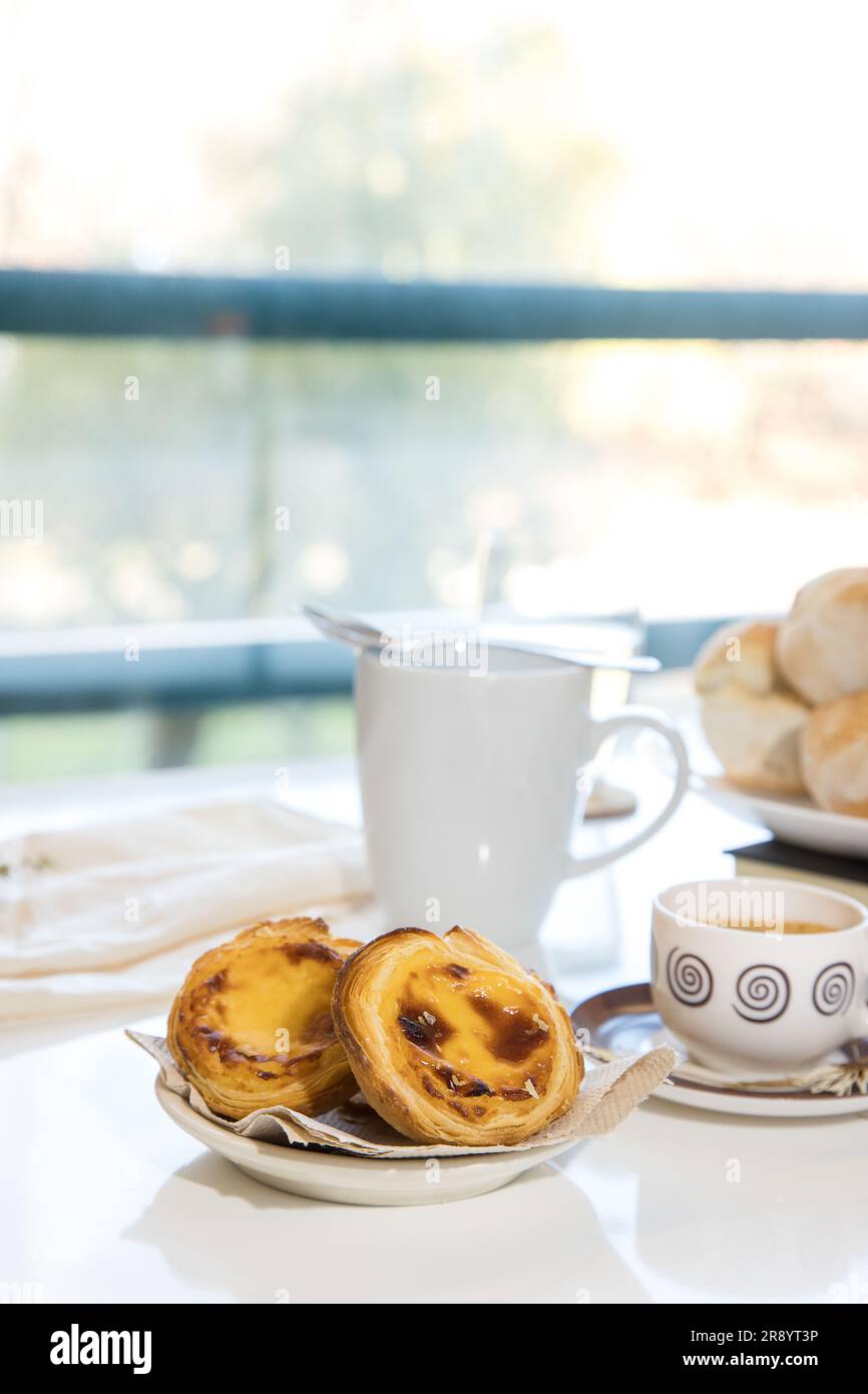 Pasteis de nata, traditional sweet of Portuguese cuisine. Small crunchy