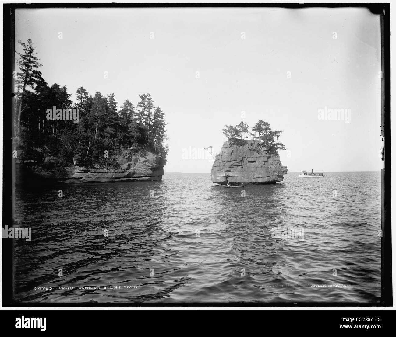 Apostle Islands, Lake Superior, Lone Rock, between 1880 and 1899 Stock