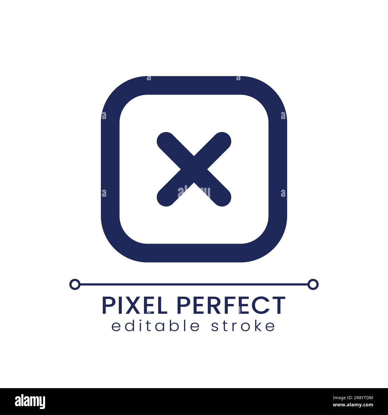 Close button pixel perfect linear ui icon Stock Vector