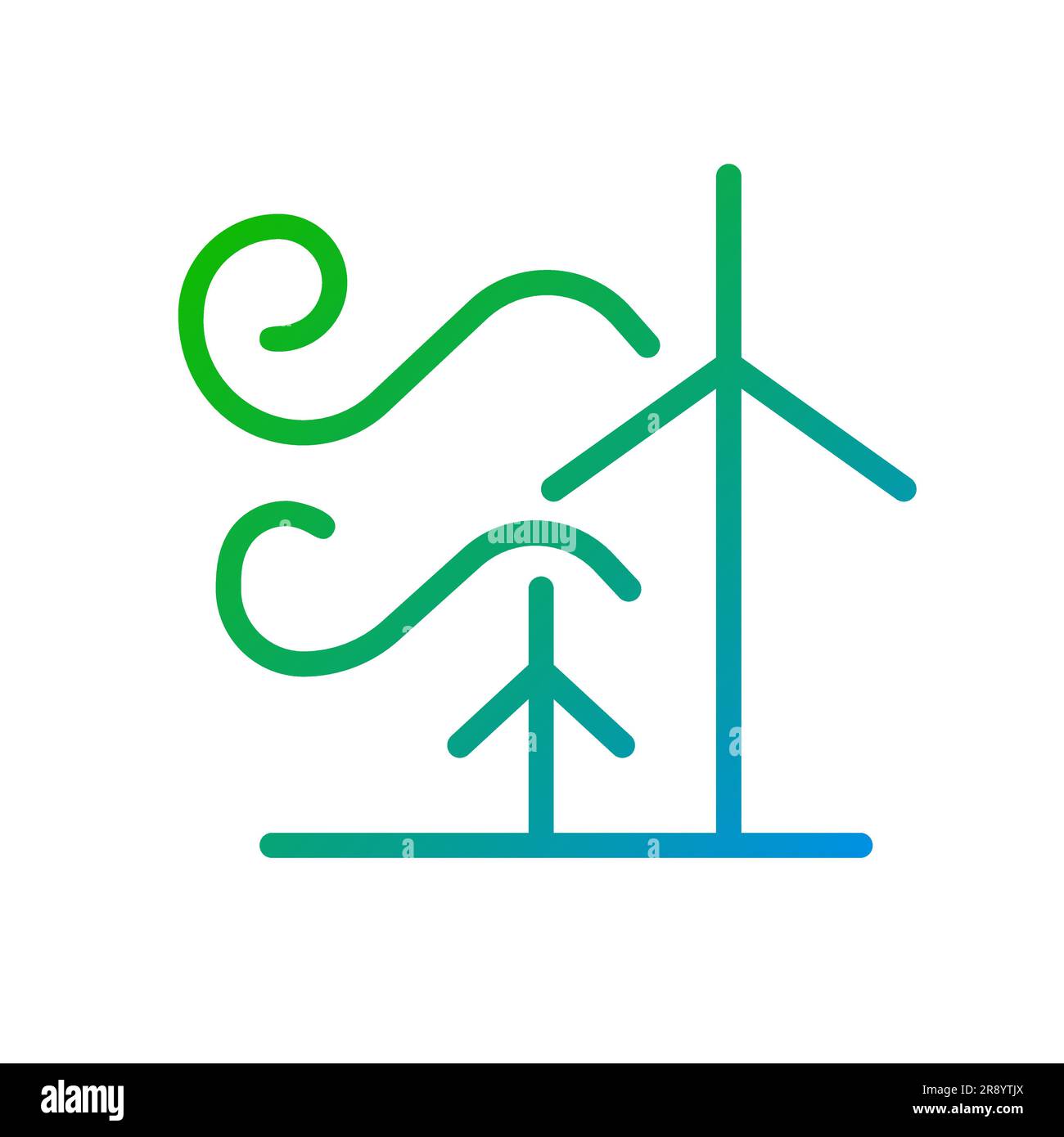 Wind energy pixel perfect gradient linear vector icon Stock Vector