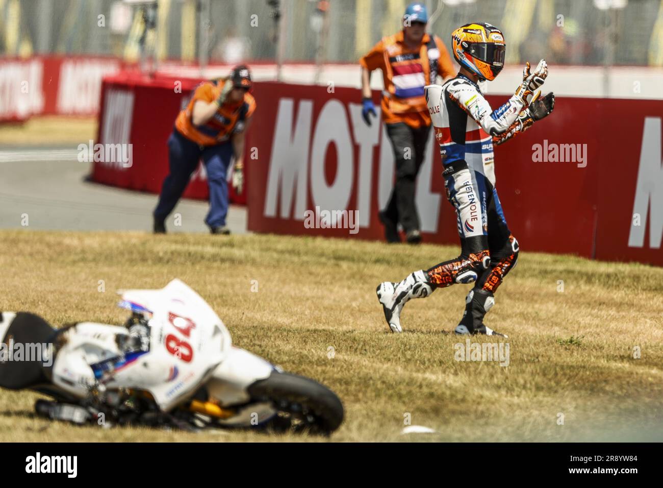 ASSEN Zonta van den Goorbergh (NED) crashes with his Kalex during the second free practice of ASSEN Zonta van den Goorbergh (NED) crashes with his Kalex during the second free practice of
