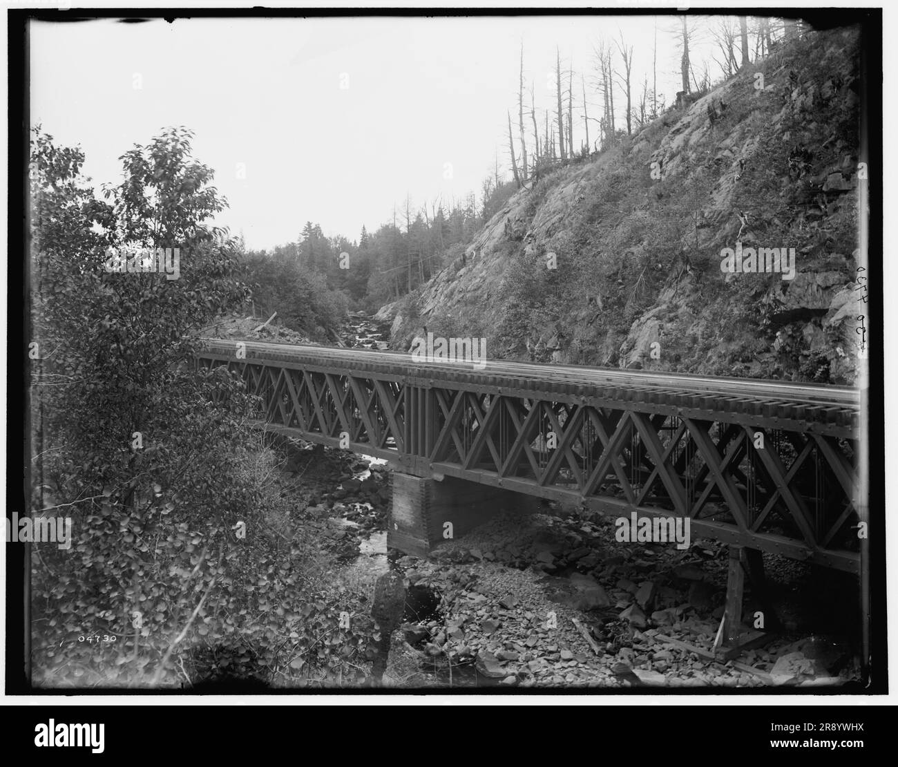 Montreal River, bridge at rock cut, Wisconsin, between 1880 and 1899