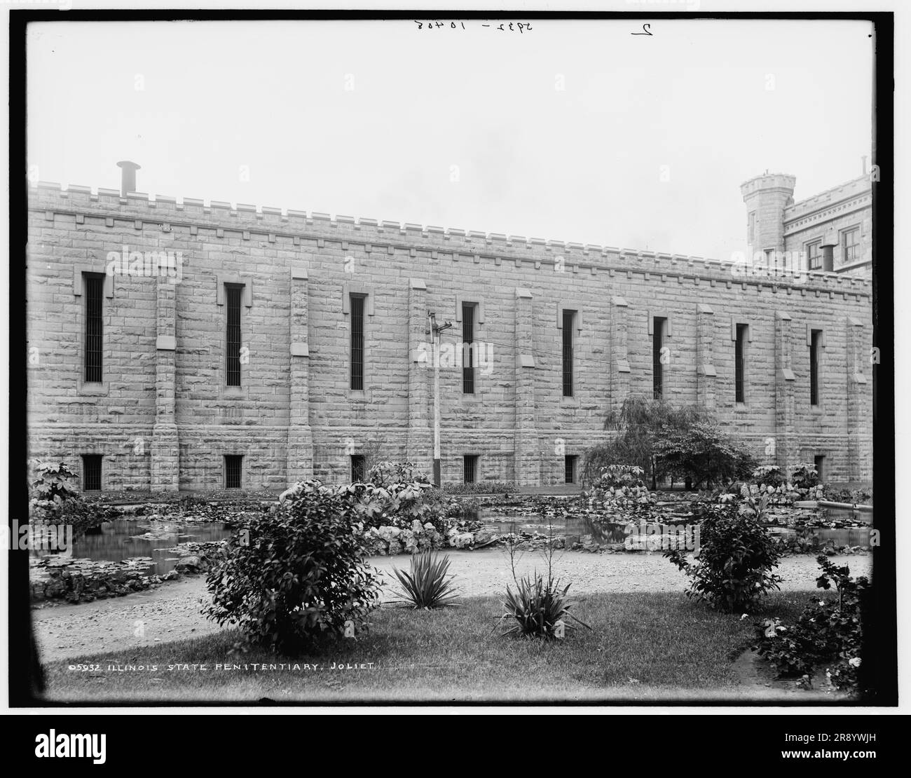 Illinois State Penitentiary, Joliet, between 1890 and 1901. Opened in 1858. Stock Photo