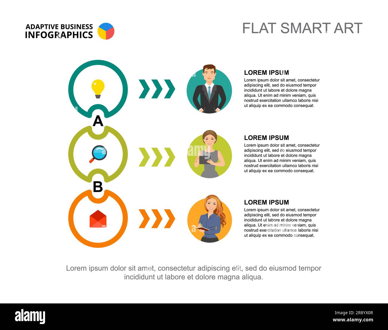 Three business ideas process chart template Stock Vector Image & Art ...