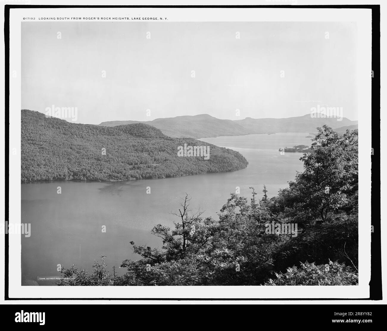 Looking south from Rogers' Rock heights, Lake George, N.Y., c1904 Stock