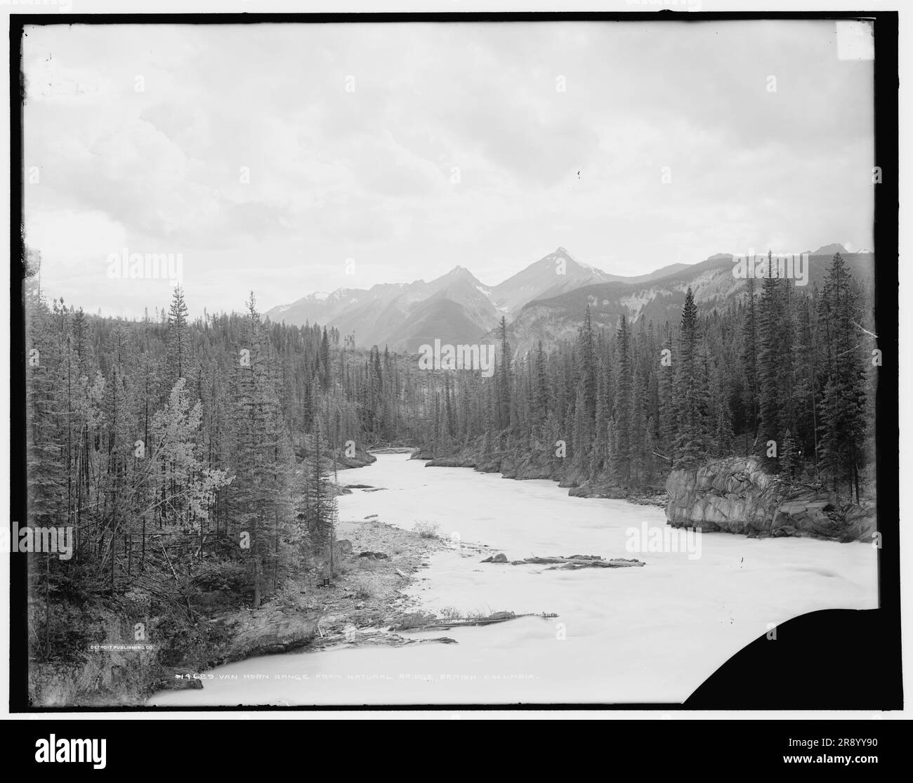 Van Horn Range from natural bridge, British Columbia, (1902 Stock Photo