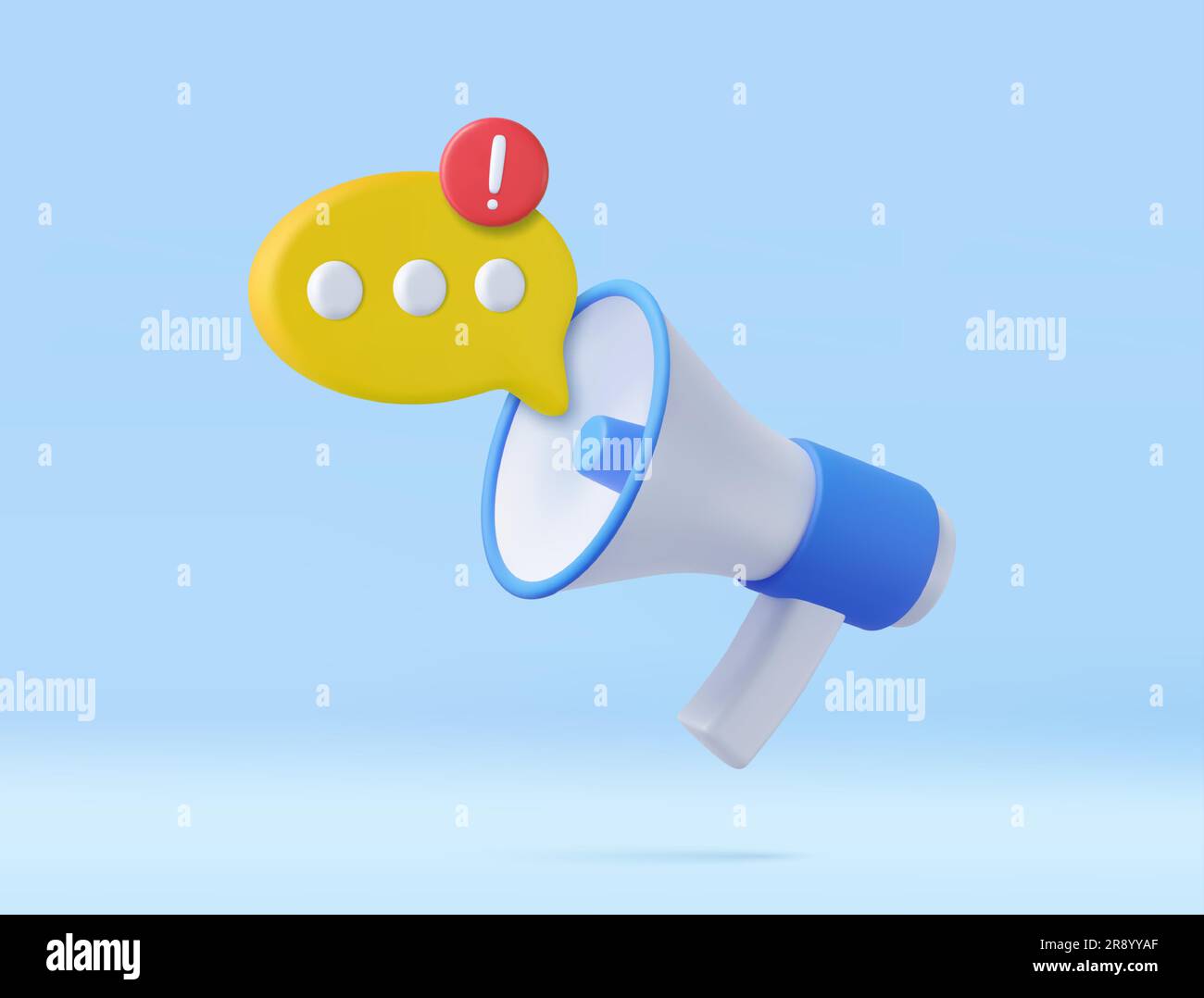 3d Megaphone with messages icon Stock Vector Image & Art - Alamy