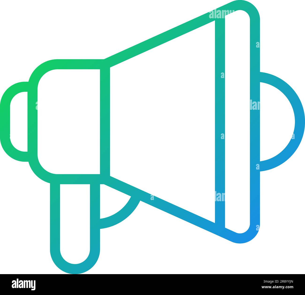 Bullhorn pixel perfect gradient linear vector icon Stock Vector