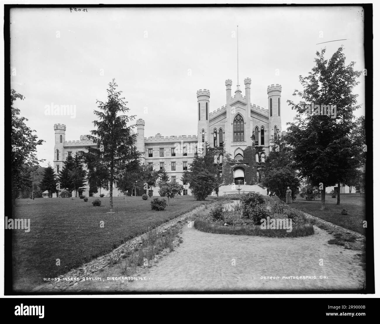 Insane asylum, Binghamton, N.Y., between 1890 and 1901. Stock Photo