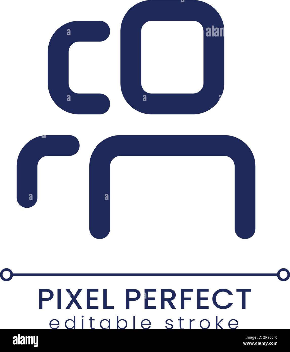 Social network group pixel perfect linear ui icon Stock Vector