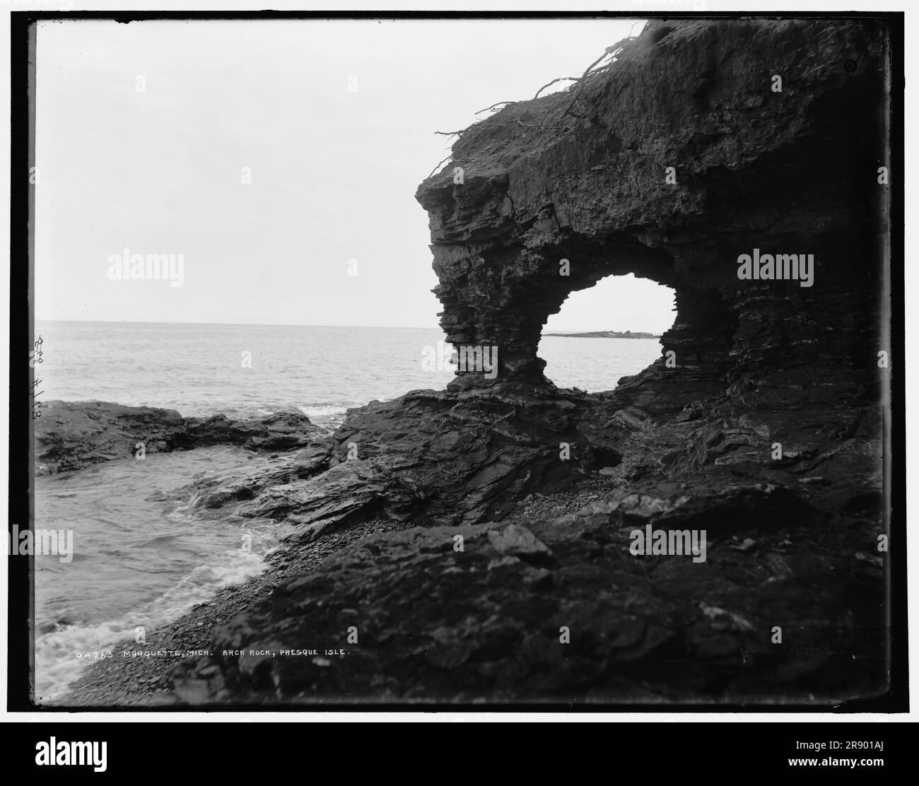 Marquette, Mich., Arch Rock, Presque Isle, between 1880 and 1899. Stock Photo