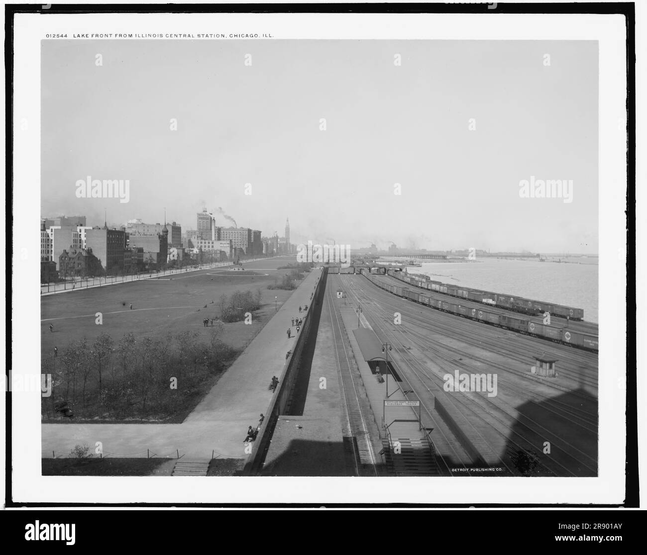 Lake front from Illinois Central station, Chicago, Ill., between 1890 and 1901. Stock Photo