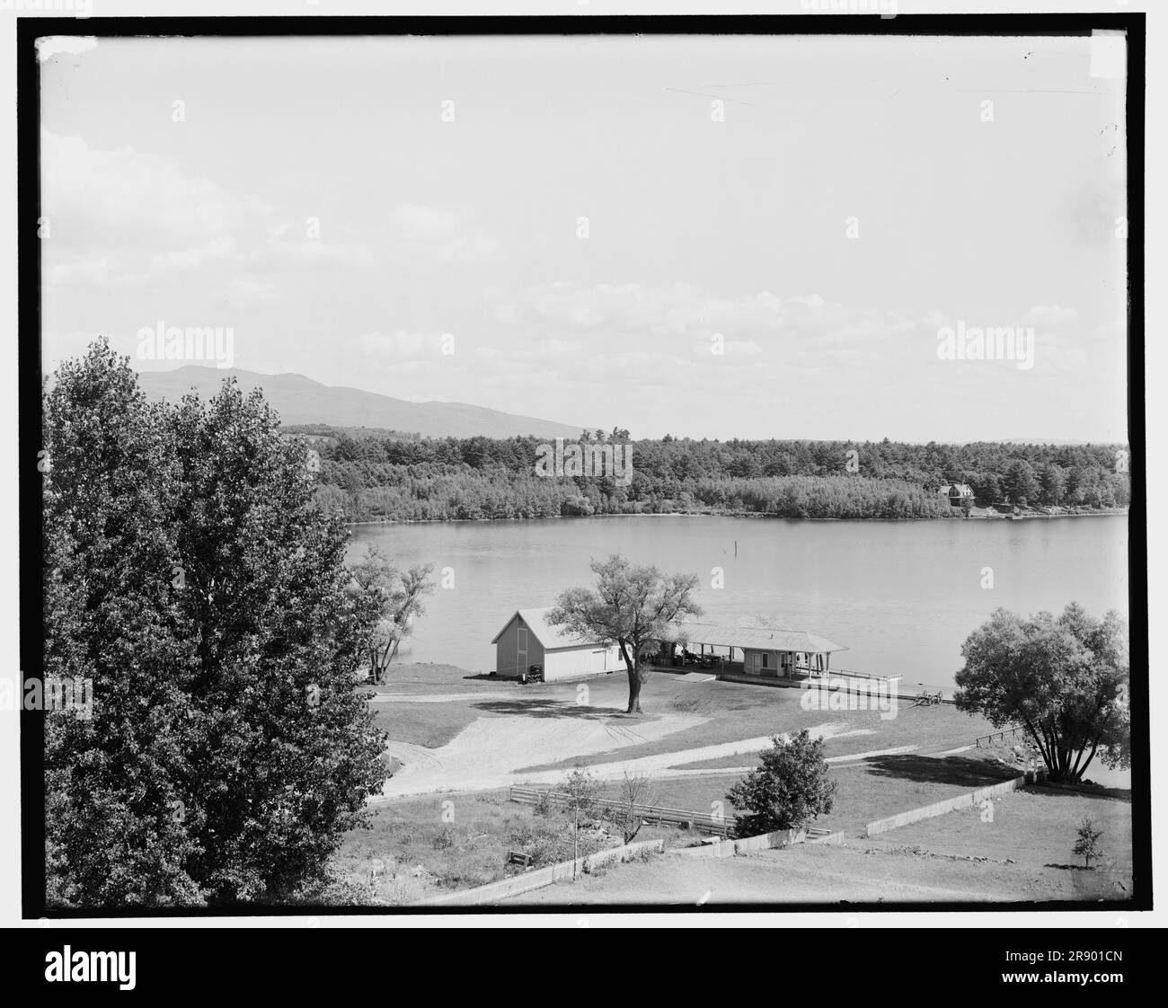 Lake from Colonial Hotel, Centre Harbor, Lake Winnipesaukee, N.H ...