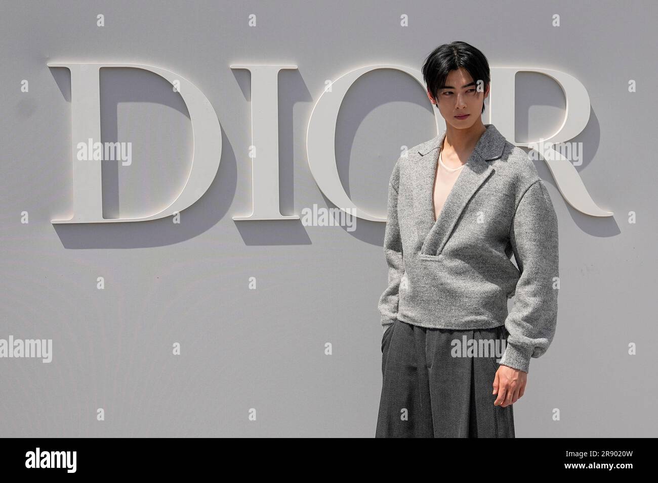 Cha Eun-woo arrives for the Dior Spring/Summer 2023 fashion