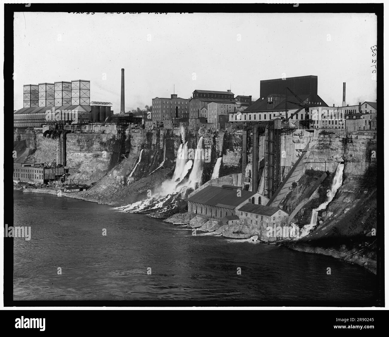 Mills along the gorge, between 1905 and 1915. Industrial scene on the ...