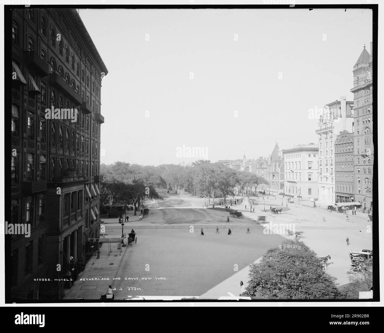 Hotels Netherland and Savoy, New York, c1905. The original Savoy Hotel at Fifth Avenue and 59th Street opened in June 1892. The Hotel New Netherland (later Hotel Netherland) was built in 1892-93 to a design by William H. Hume for William Waldorf Astor. Stock Photo