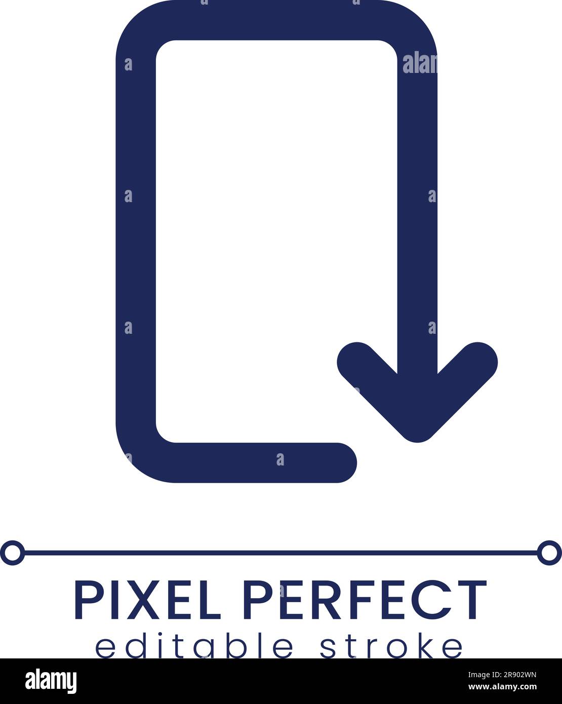 Reply pixel perfect linear ui icon Stock Vector
